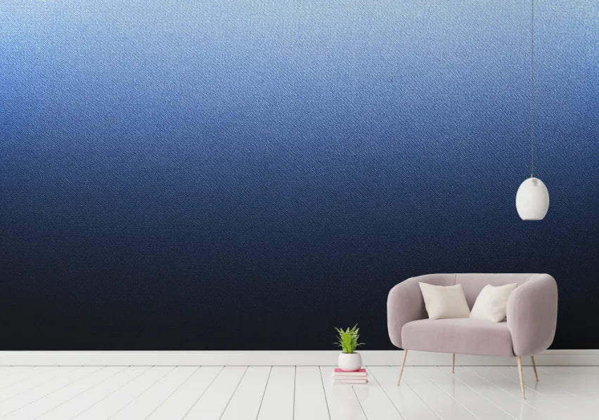 Deep Blue Urban Ombre Wall Mural Wallpaper