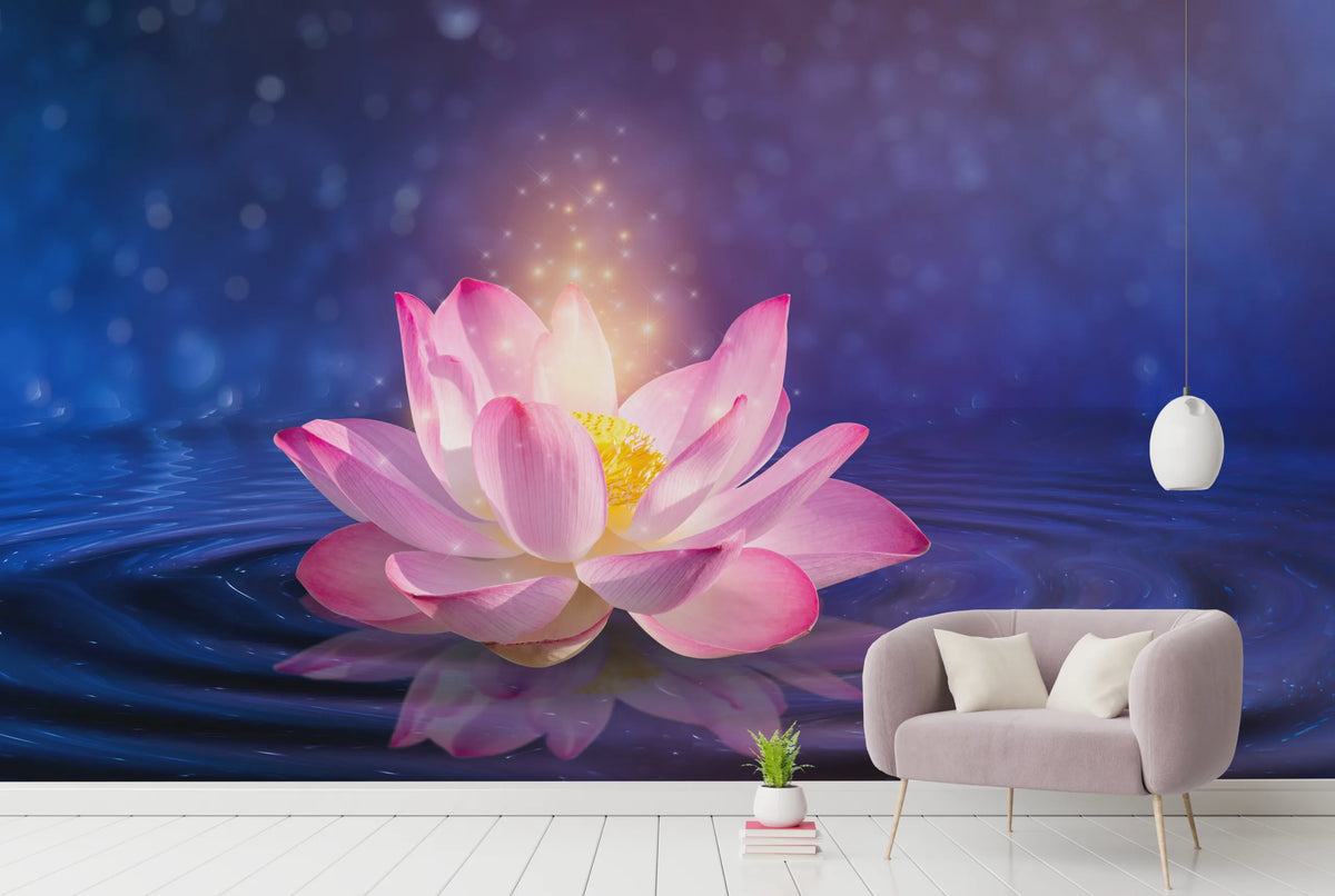 Floating Pink Lotus Aesthetic Zen Removable Wallpaper