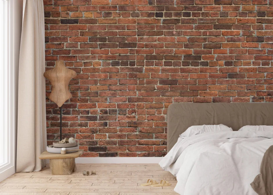 Modern Bedroom Brick Peel and Stick Wall Mural Art