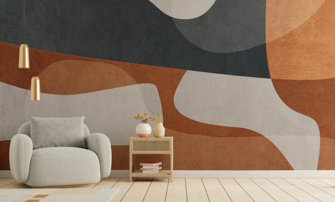 Soft Flow Abstract Wall Mural Yoga Room
