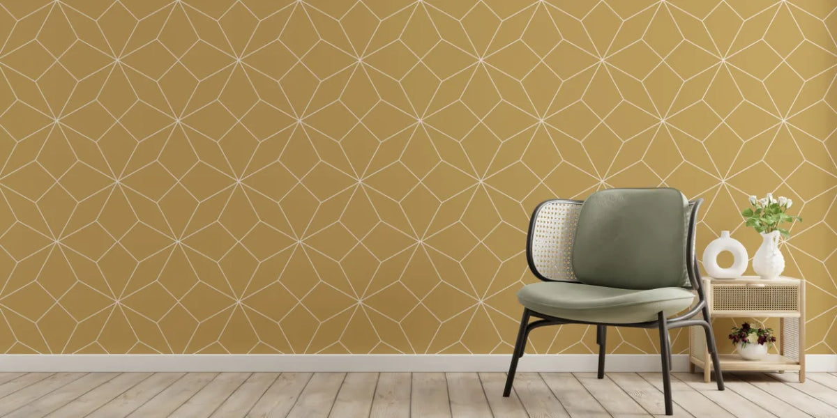 Geometric Diamond Yellow Self-Adhesive Wallpaper