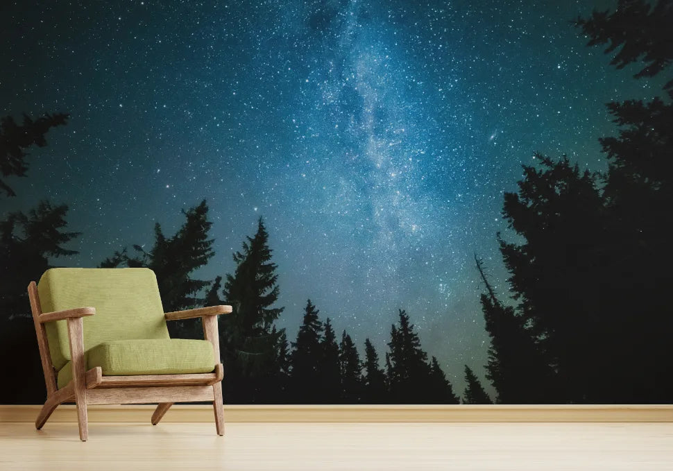 Dreamy Starry Night Jungle Wallpaper