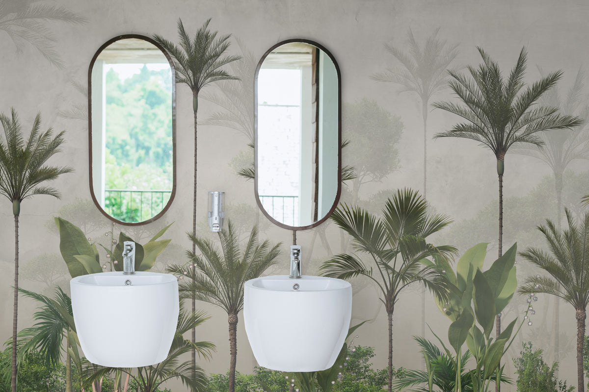 Peel and Stick Tropical Palm Tree Wallpaper Misty Jungle Living Room Mural