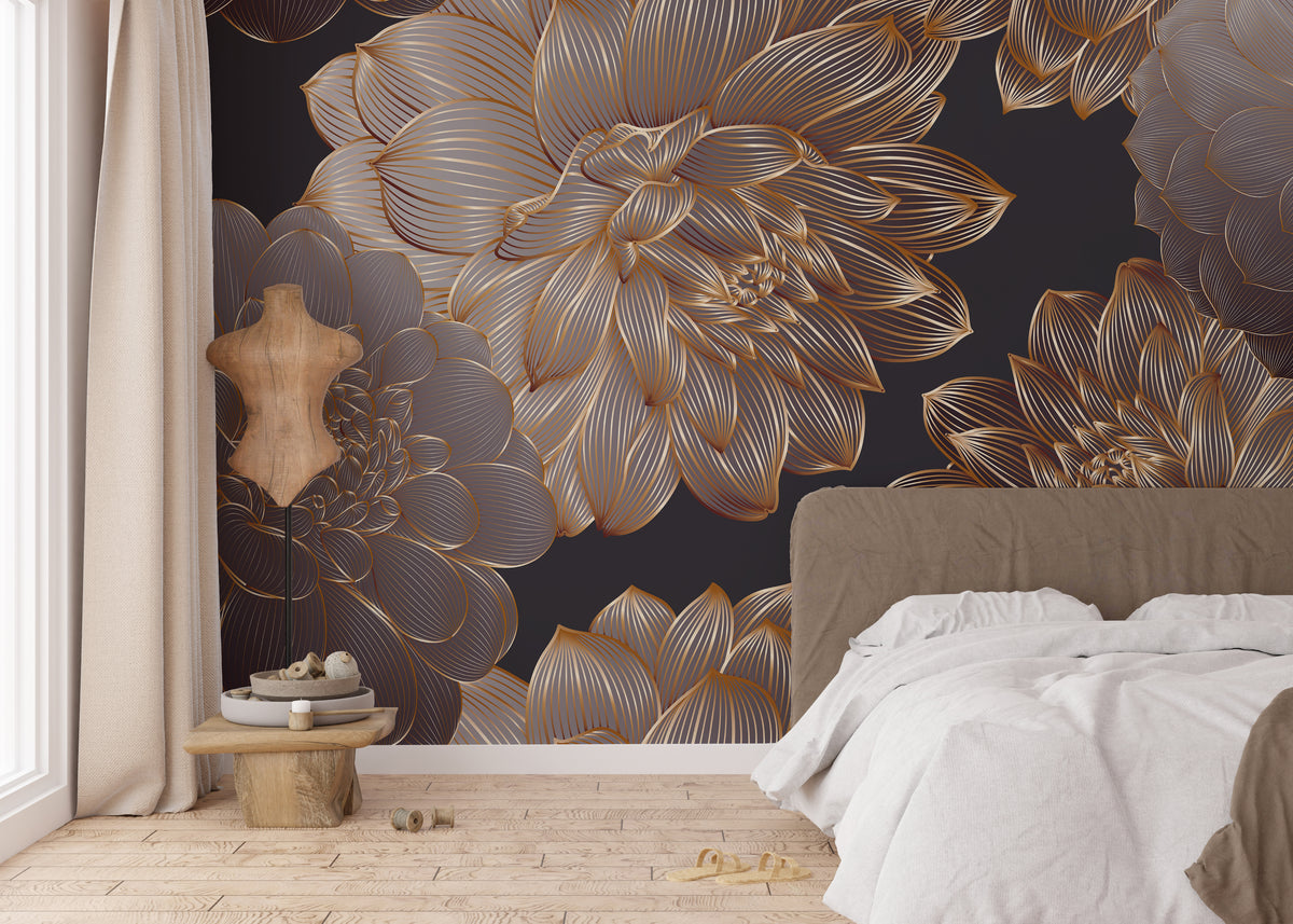 Luxurious Dahlia Peel and Stick Floral Wallpaper