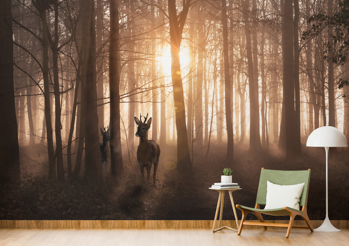 Wildlife-Inspired Forest Wallpaper