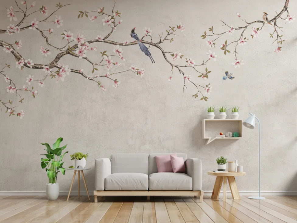 Chinoiseries Cherry Blossom Wallpaper Mural