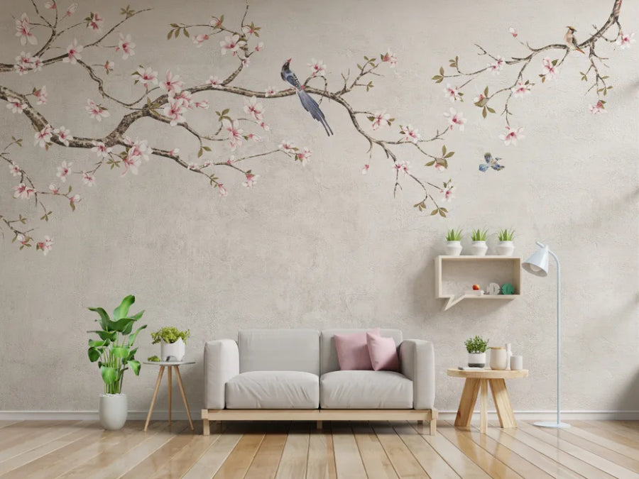 Chinoiseries Cherry Blossom Wallpaper Mural