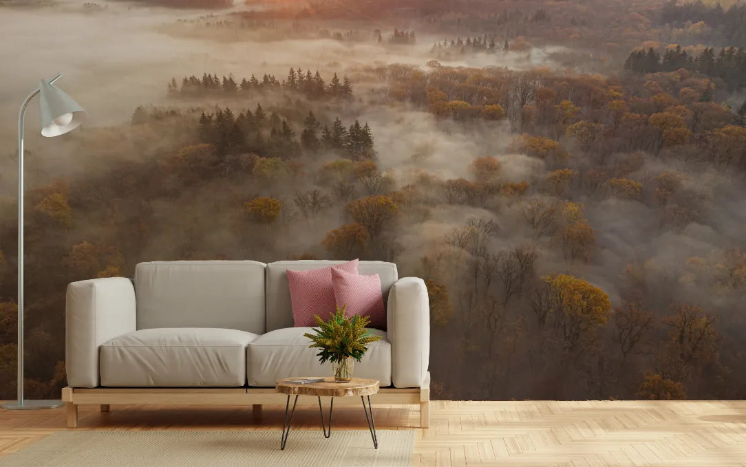 Cloudy Magical Forest Wallpaper image 2