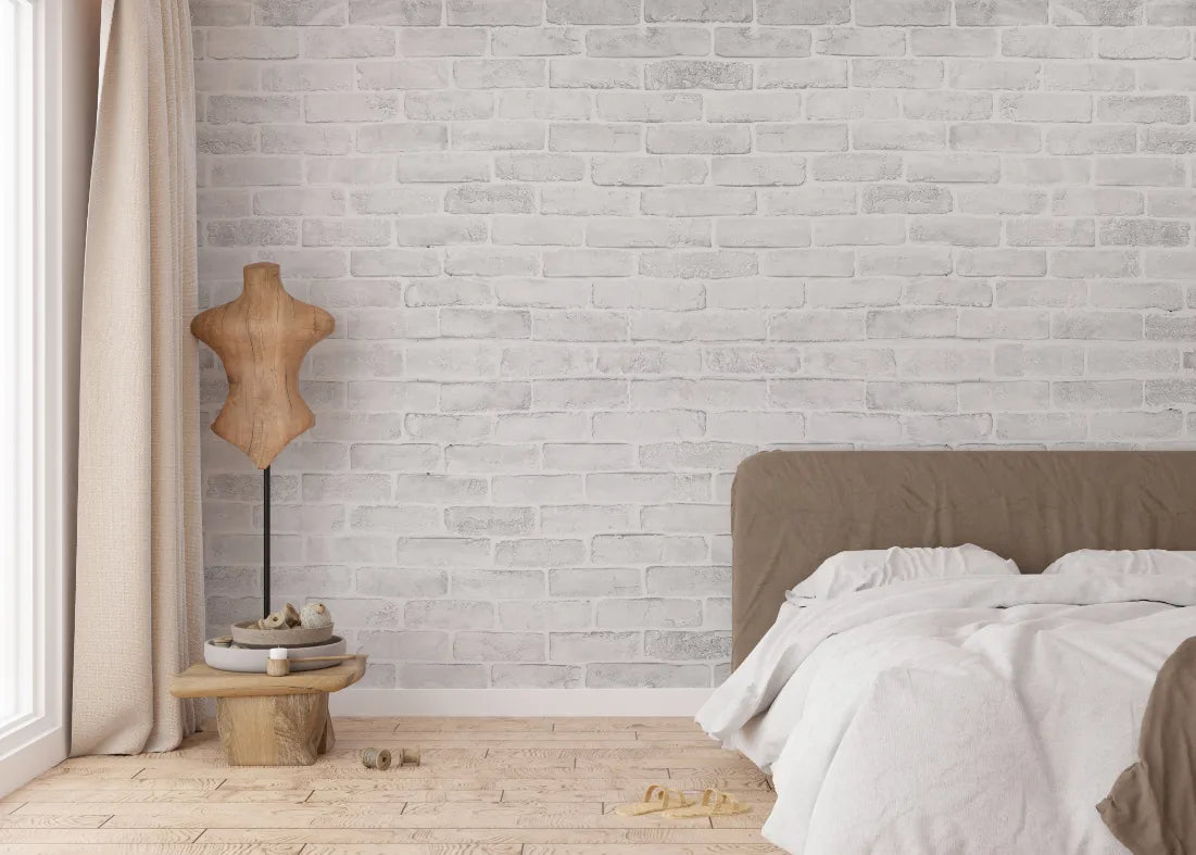 Gray Color Brick Self-Adhesive Wallpaper Wall Murals image 1