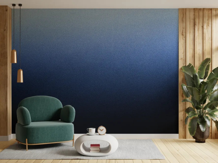 Deep Blue Urban Ombre Wall Mural Wallpaper image 3