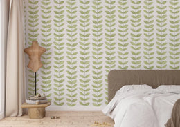 Green Leaf Repeat Pattern Wallpaper Mural image 4