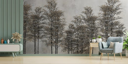 Bamboo Forest Wallpaper | Neutral Japandi Peel and Stick Wall Mural image 3