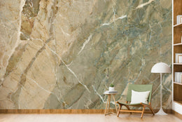Marble Design | Beige Green Stone Texture Removable Wallpaper image 1
