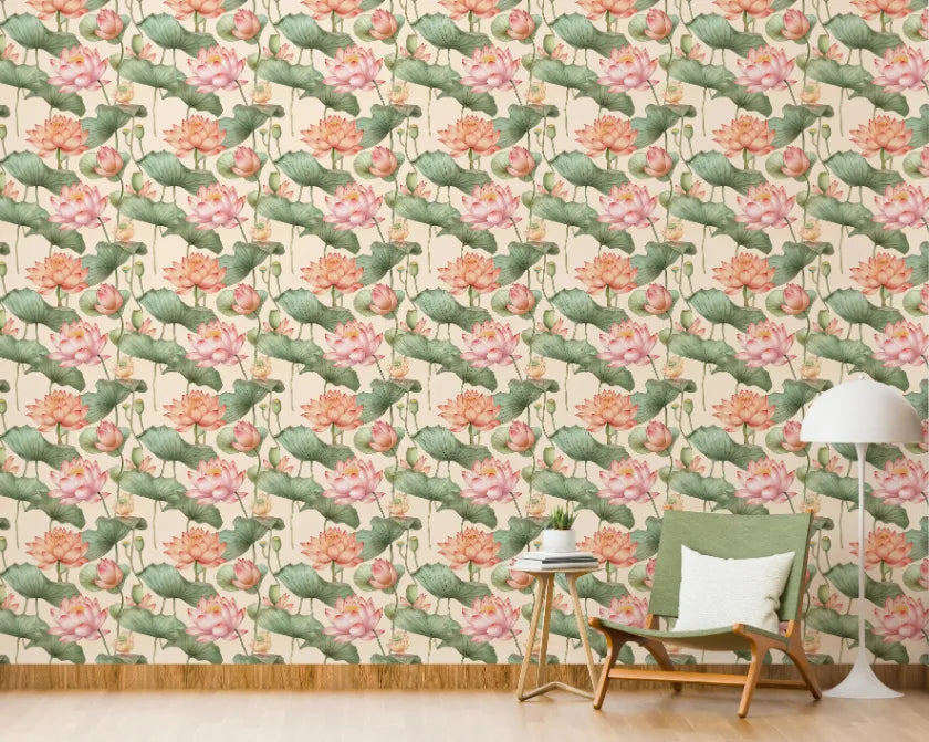 Lotus Glory Floral Wallpaper image 4