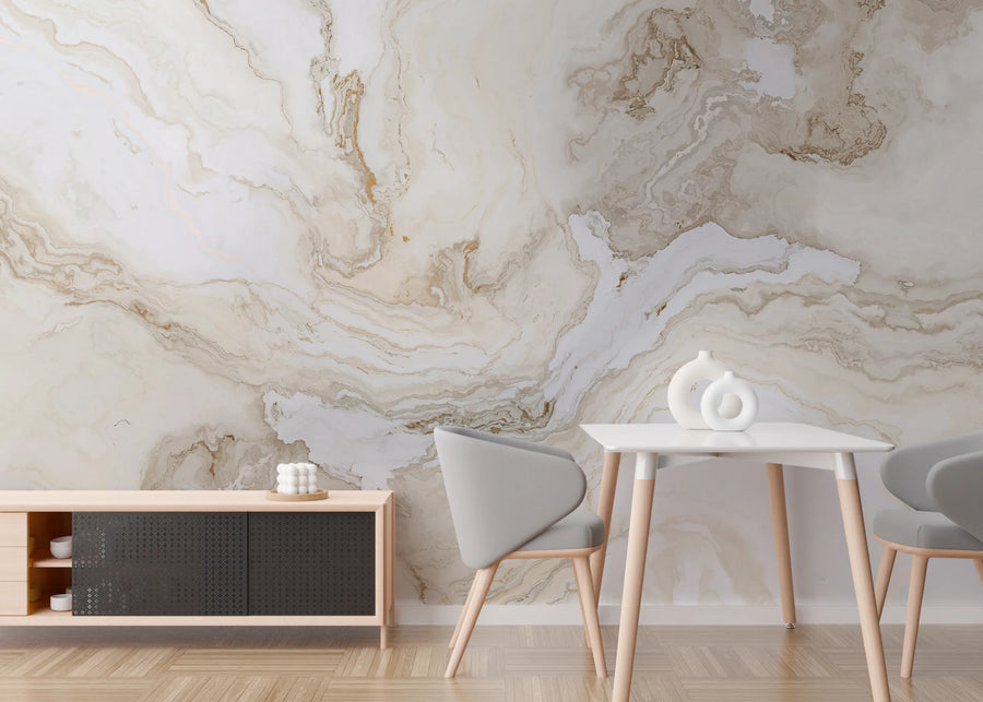 Beige Marble| Neutral Stone Vein | Contemporary | Bedroom Accent Self-Adhesive Vinyl