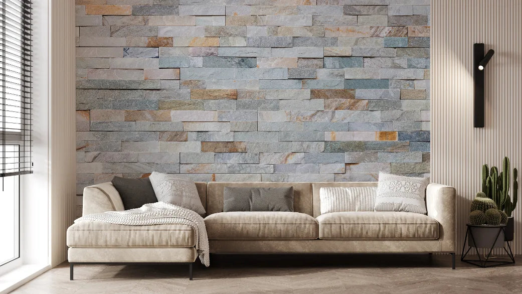 Natural Stone Look Brick Self-Adhesive Wall Mural image 4