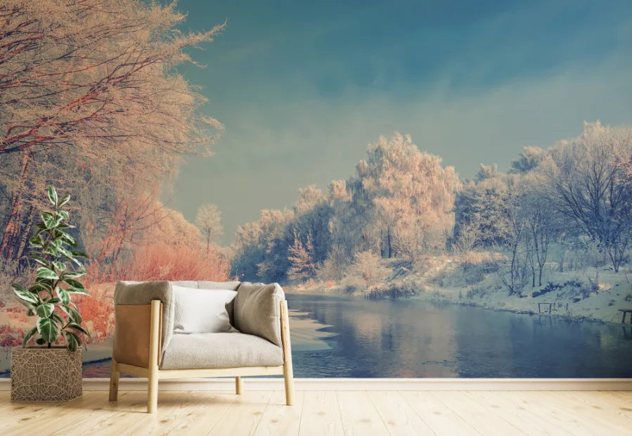 Snowy Winter Forest Wallpaper image 3