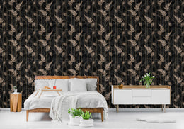 Art Deco Golden Fern Leaves Removable Wallpaper image 4