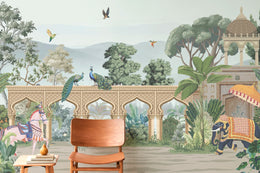 Luxury Indian Elephant Palace Wallpaper | Peel and Stick Mural image 5