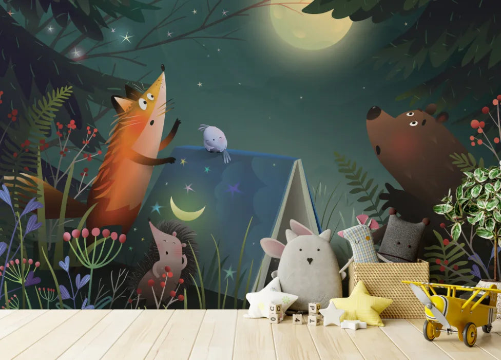 Night Dreamy Forest Kids Wallpaper image 5