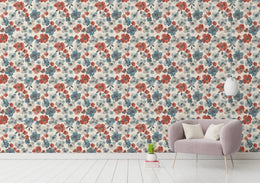 Poppies Flower Blooming Design Watercolor Wallpaper image 1