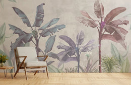 Soft Color Tropical Leaf Design Wallpaper image 3