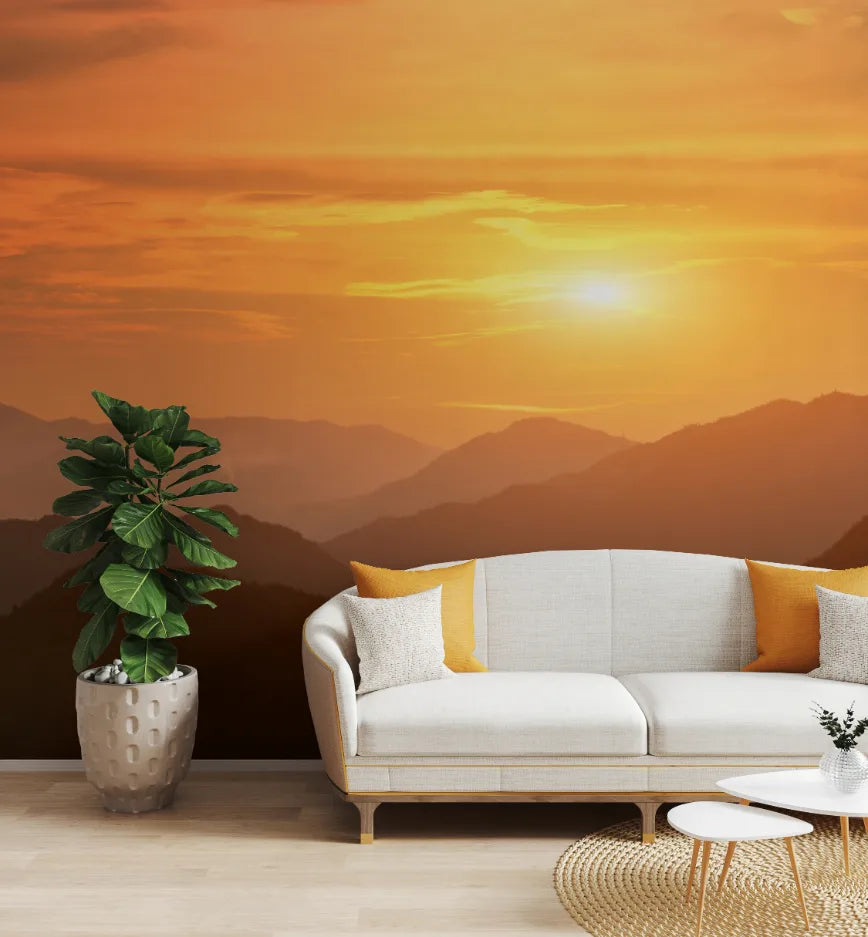 Chasing Sunset Mountain Shadows Landscape Wallpaper image 2