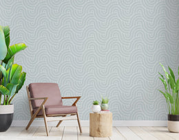 Curved Line Wave Pattern Wallpaper | Light Grey Peel and Stick image 4