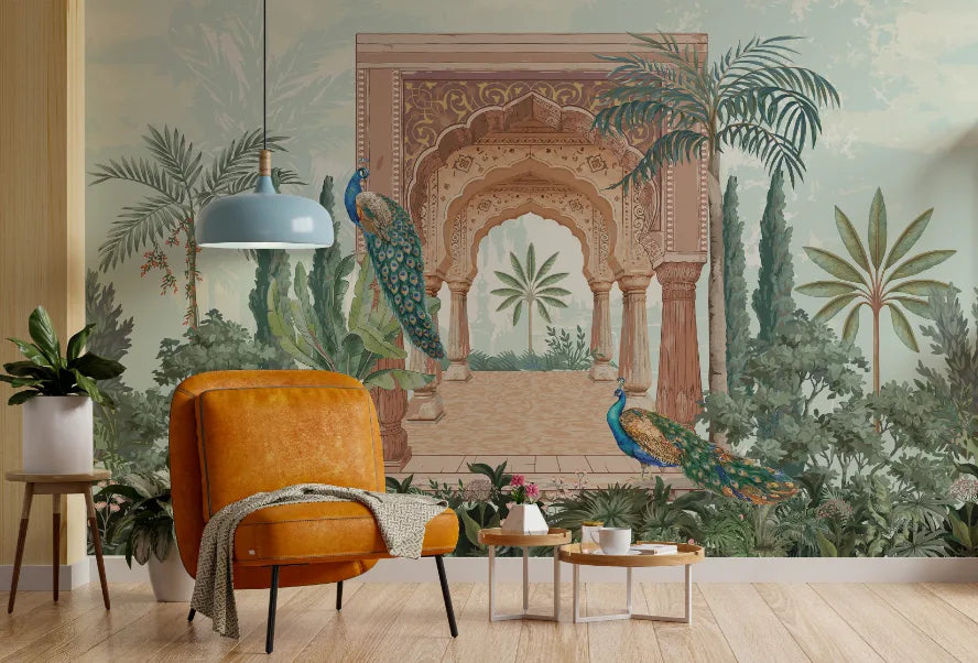 Mughal Garden Peel and Stick Historic Indian Wallpaper image 3