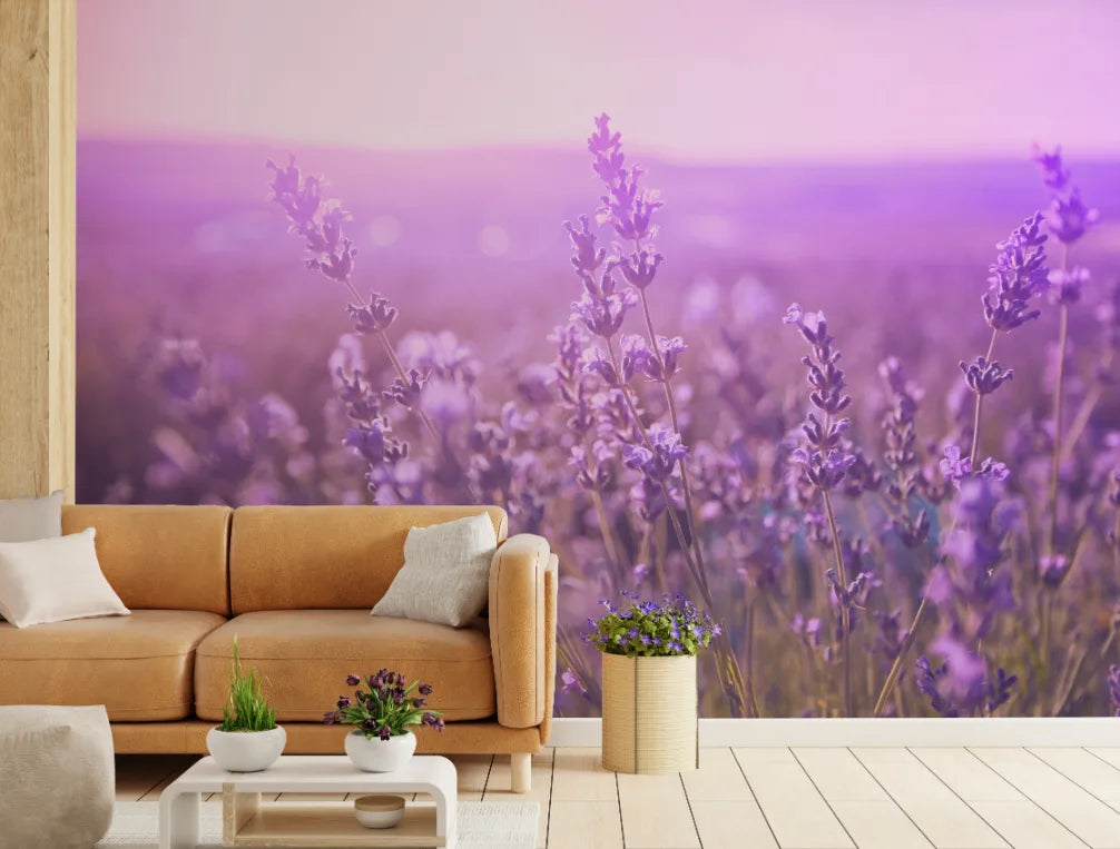 Purple Beauty of Lavender Floral Wallpaper image 3