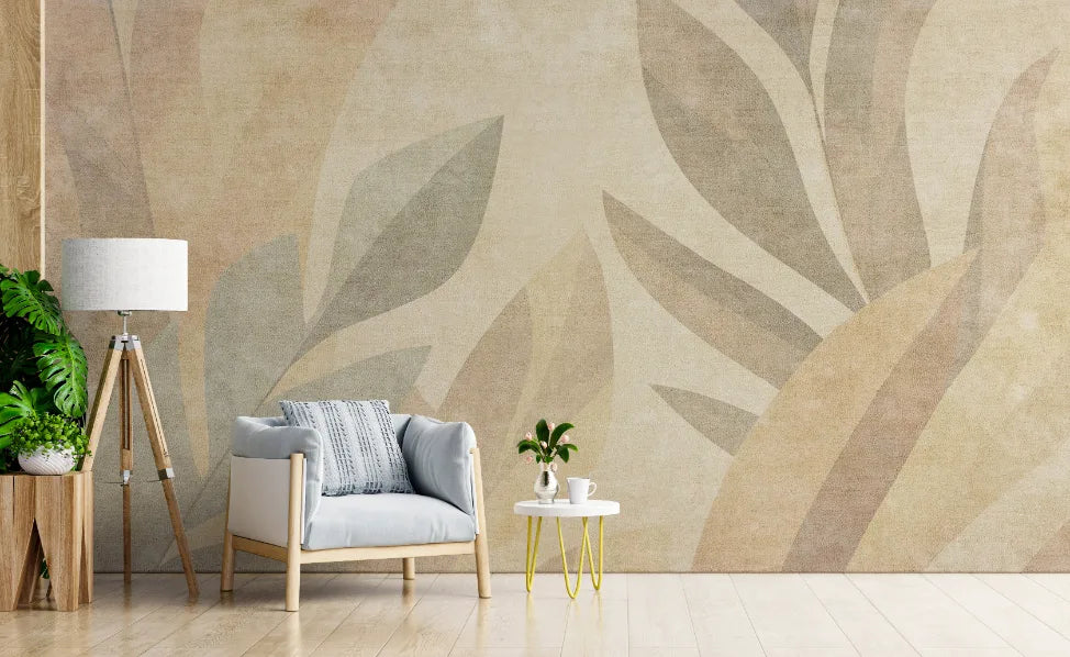 Beige And Ton Color Living Room Abstract Wallpaper image 3
