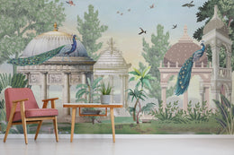 Botanical Peacock Palace Wallpaper | Mughal Garden Peel & Stick Decor image 3