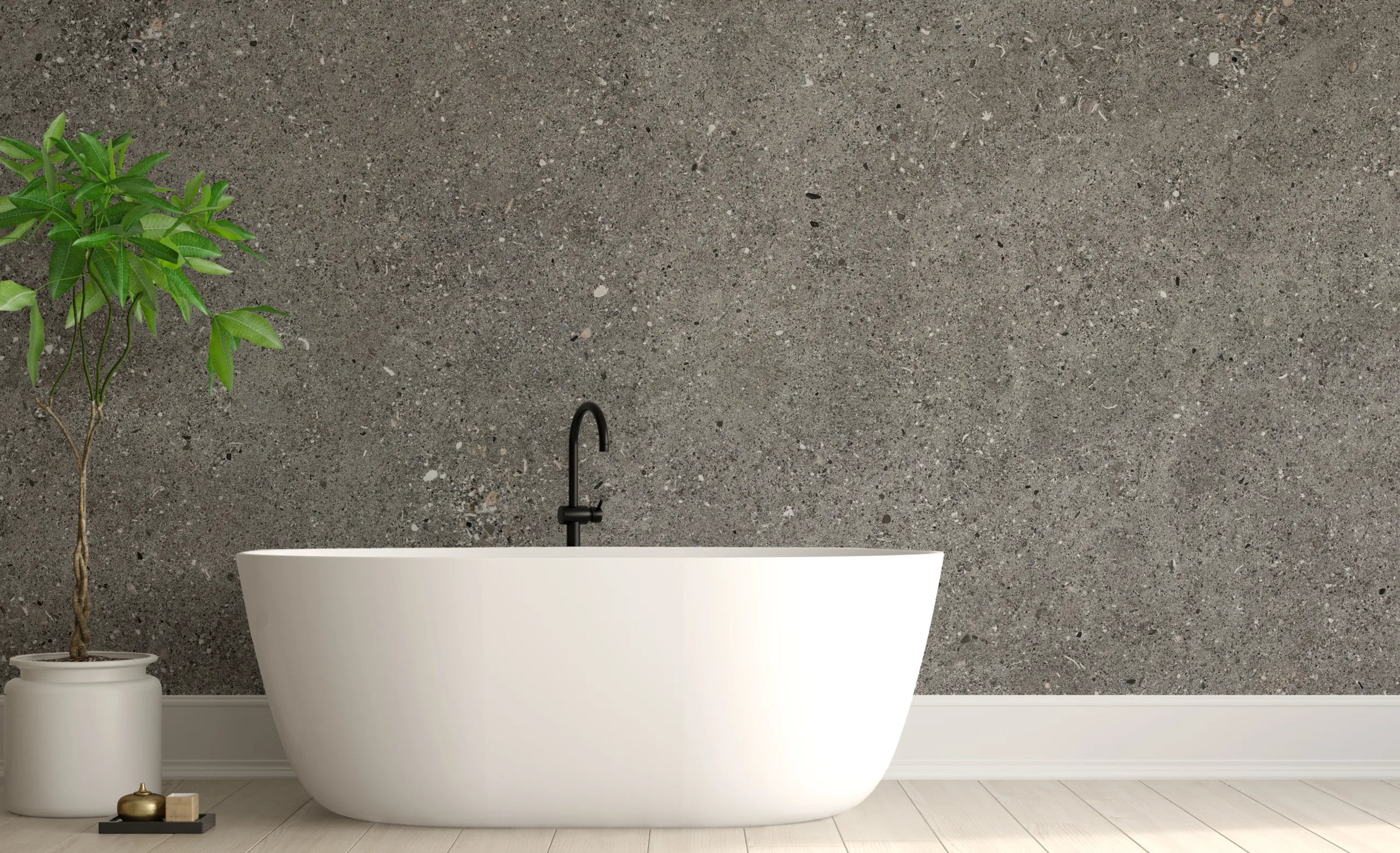 Concrete Peel and Stick Wallpaper | Gray Cement Modern Home Decor image 5