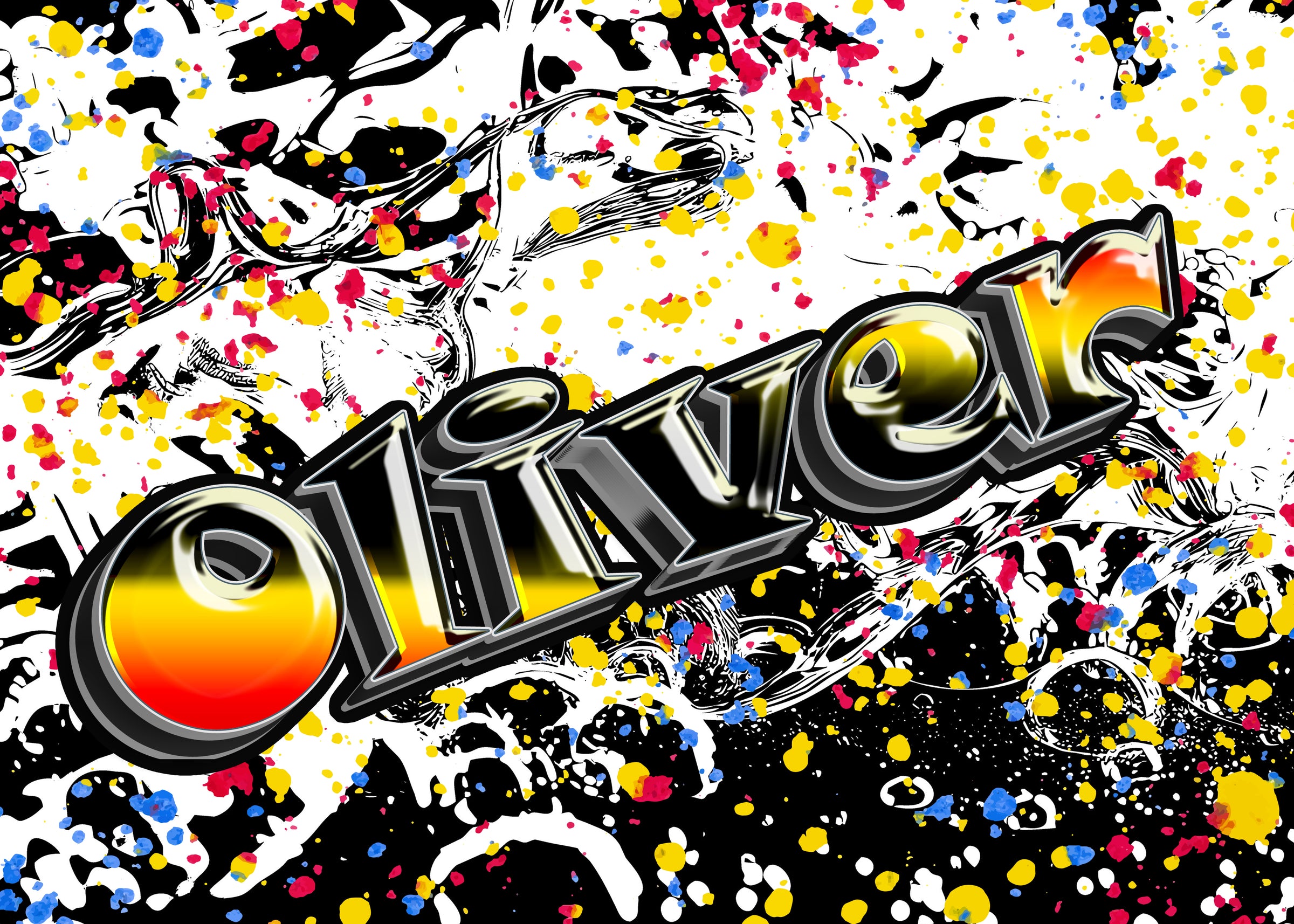 Graffiti style wallpaper featuring colorful splashes and dynamic strokes transforming modern bedroom walls