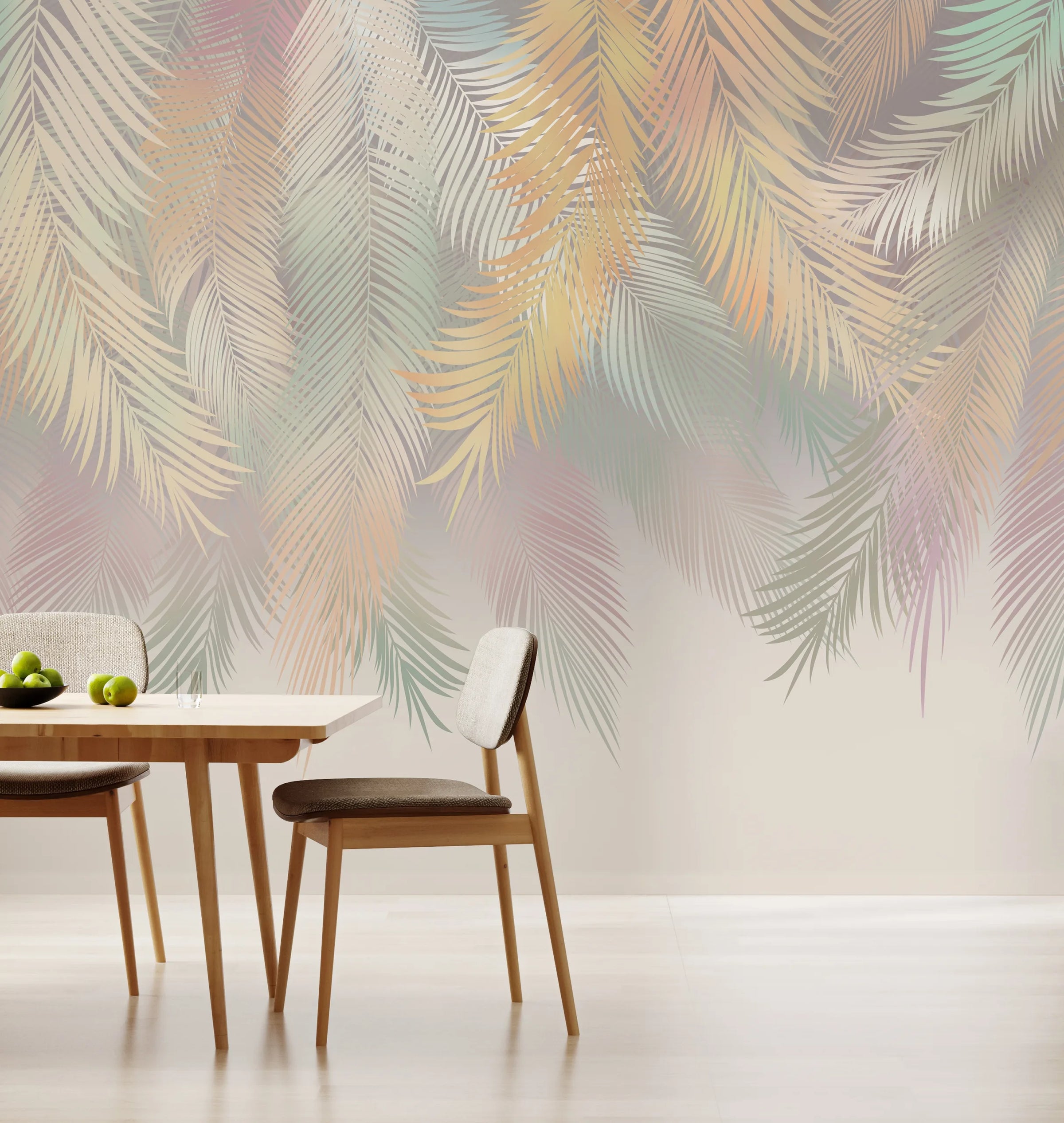 Soft Colors Feather Leaf | Neutral Boho Foliage Peel and Stick Wallpaper image 4