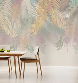 Soft Colors Feather Leaf | Neutral Boho Foliage Peel and Stick Wallpaper image 4