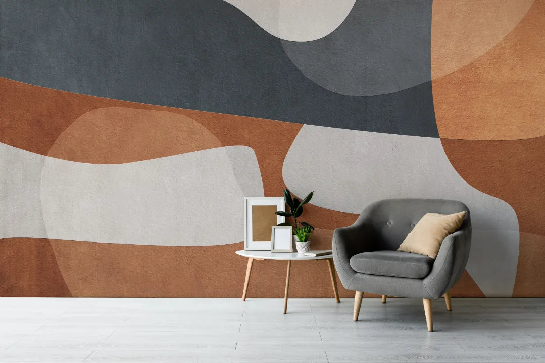 Soft Flow Abstract Wall Mural Yoga Room image 2