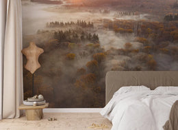 Cloudy Magical Forest Wallpaper image 1