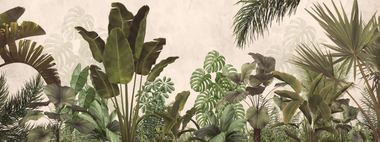 Bohemian Dark Green Tropical Palm Leaves Wallpaper image 5