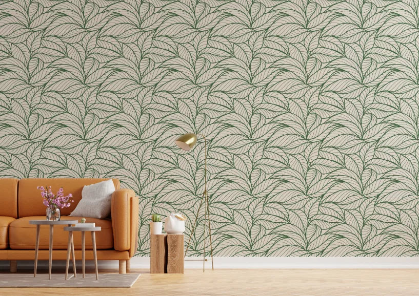 Banana Leaf Line Art Wallpaper Murals image 2