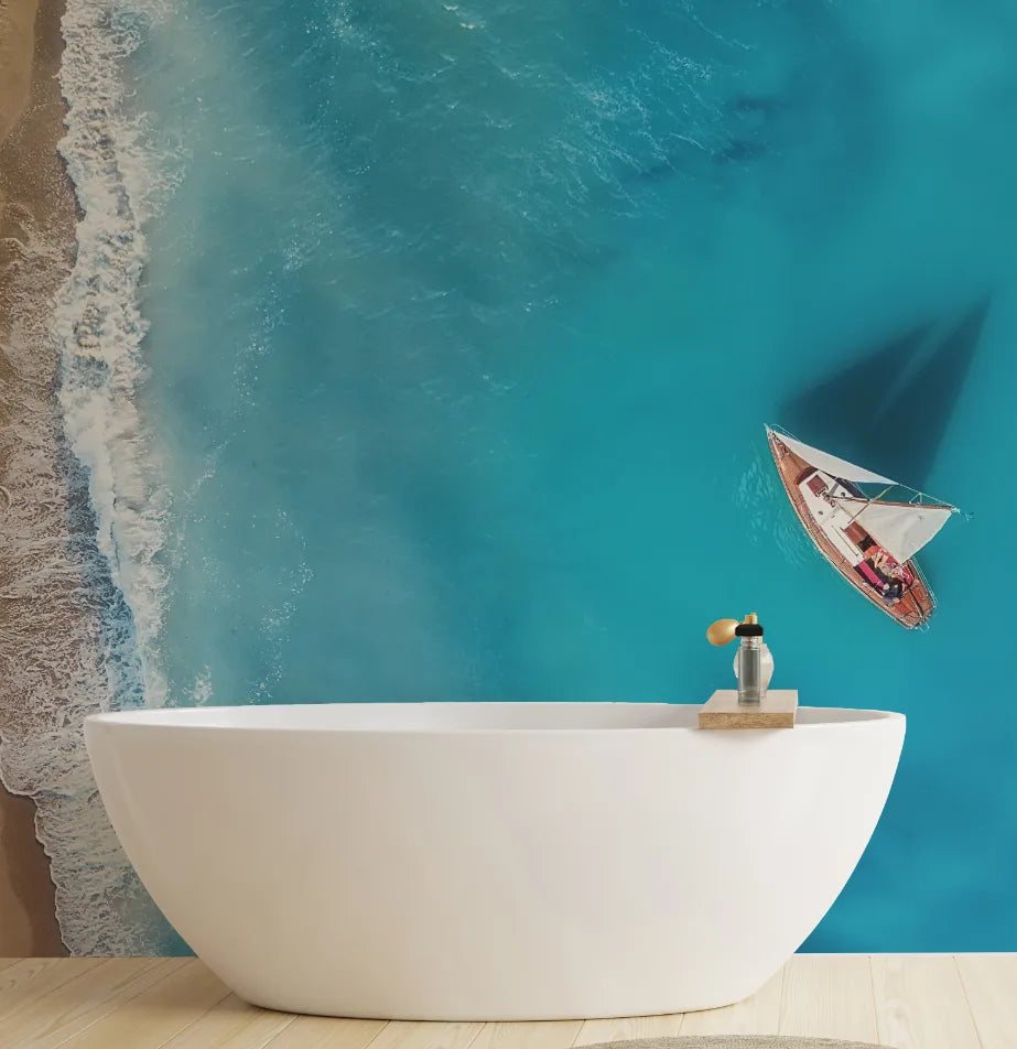 Heart Touch Ocean Beach Mural Wallpaper image 3