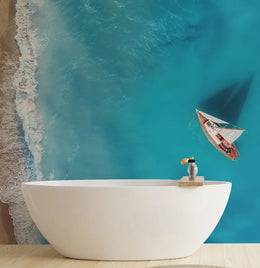 Heart Touch Ocean Beach Mural Wallpaper image 3