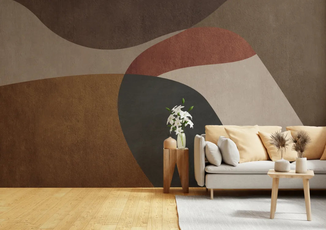 Abstract Beauty Terracotta Wallpaper For Living Room image 0