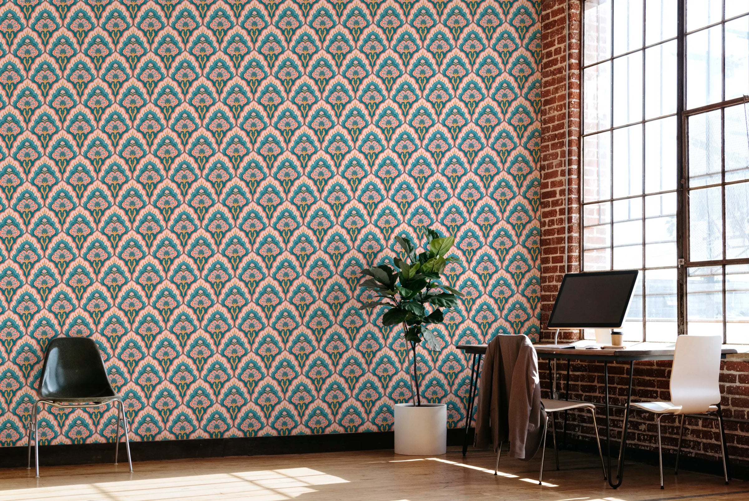 Removable Classic Floral Damask Wallpaper For Modern Homes image 1