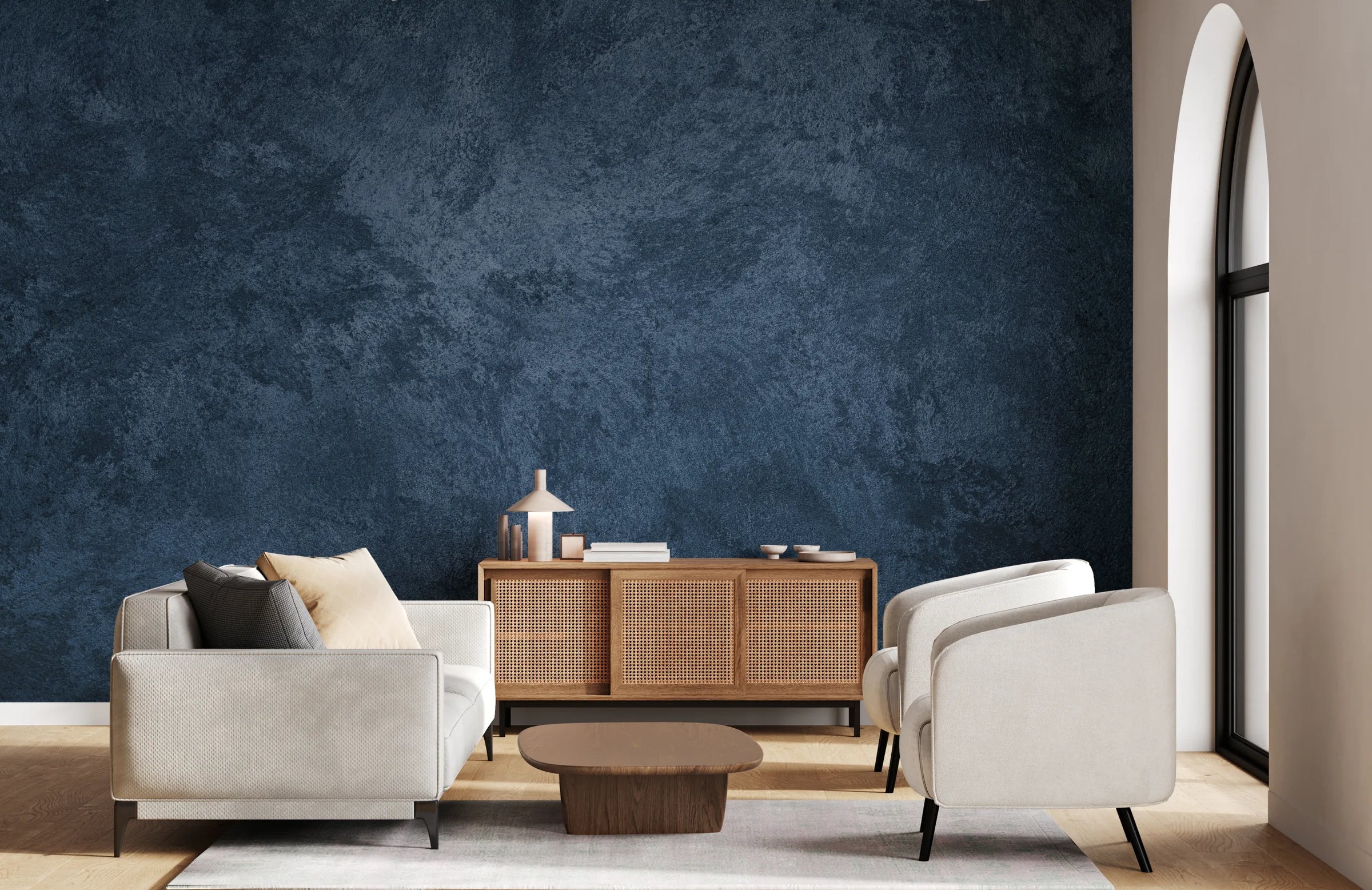 Concrete Urban Blue Office Peel and Stick Wallpaper image 5