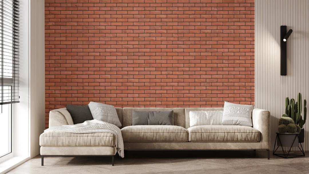 Modern Red Brick Wallpaper Sticker image 6