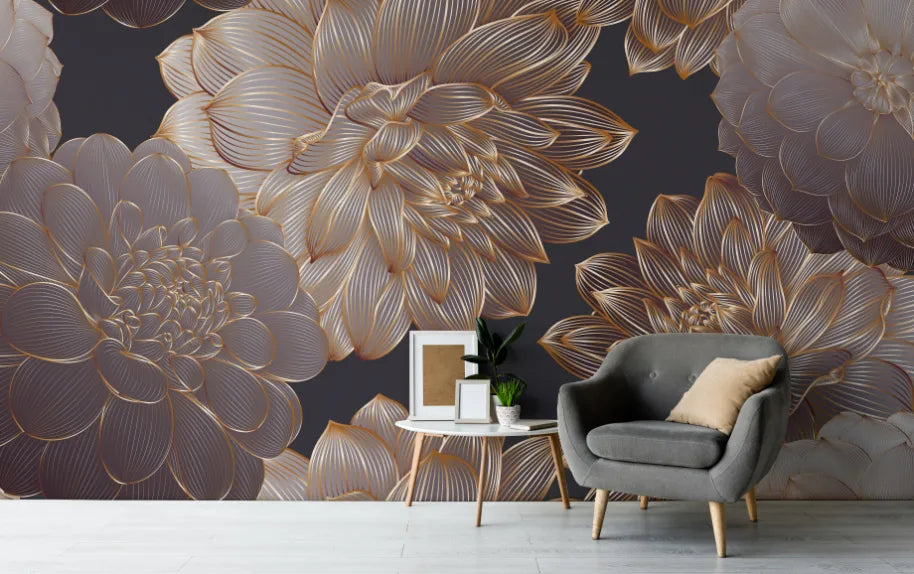 Luxurious Dahlia Peel and Stick Floral Wallpaper image 5