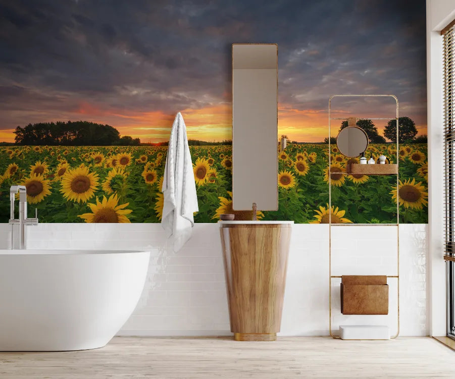 Golden Sunflower Bloom Peel and Stick Wallpaper image 2