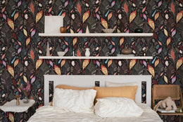 Colorful Leaf Pattern | Modern Botanical Peel and Stick Wallpaper image 3