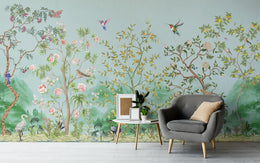 Japanese Garden Serenity Floral Wallpaper image 1